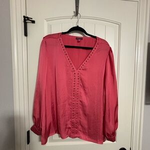 Vince Camuto Coral V-Neck Blouse with Stud Accents